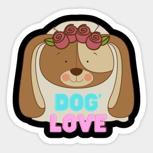 Love dogs my family Sticker